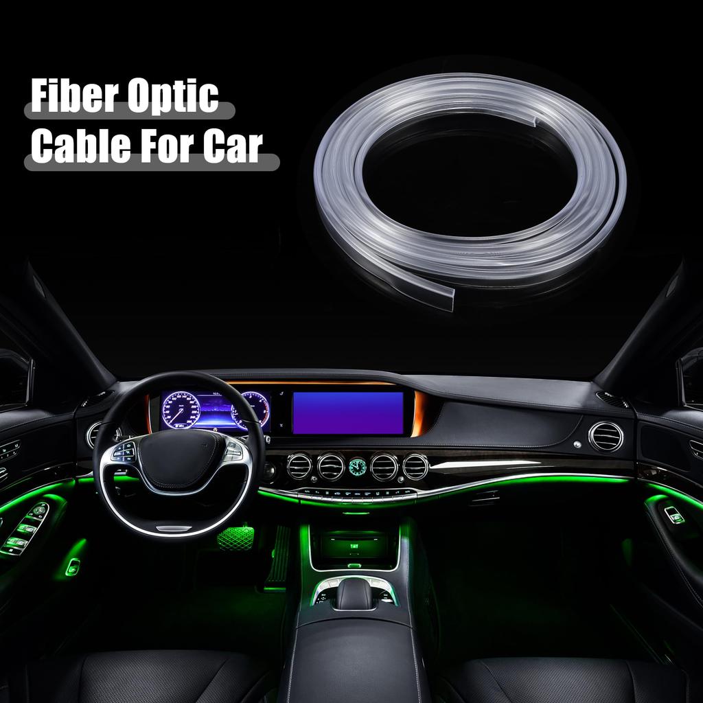 ACROPIX Fiber Optic Cable Skirt Side Glow Car Light Decoration Universal 3mm 2M Clear 1pcs