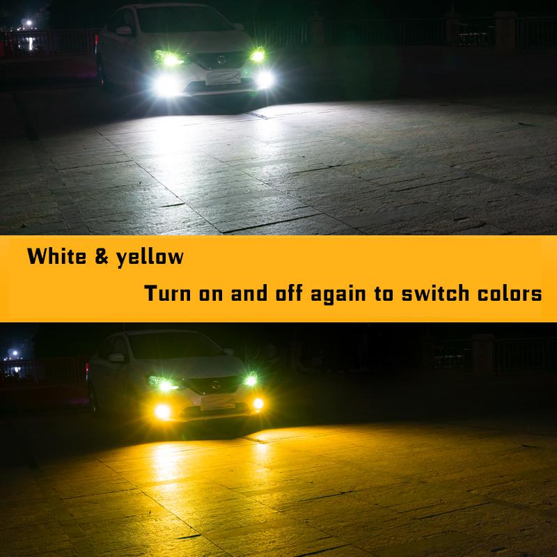 

2 шт. яркий H11 H8 светодиодный автомобильный CSP HB3 HB4 9005 9006 светодиодный противотуманный фонарь лампа постоянного тока 12-24 В H7 автомобильный противотуманный фонарь DRL 1set жёлтый/белый