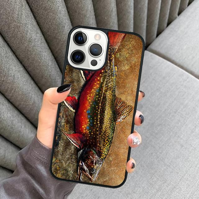 Fishing Trout Sea Fish Phone Case For iPhone 17 Air 16 15 14 plus 12 13 Pro max Soft Bumper Shell Cover coque