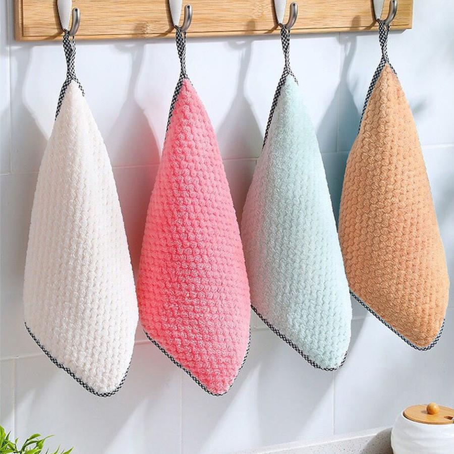 Large Dishcloths Cleaning Cloths Kitchen Towels Non-Stick Oil Cleaning Table Wipe Thick Absorbent Multi-Purpose Cloth 25*25cm