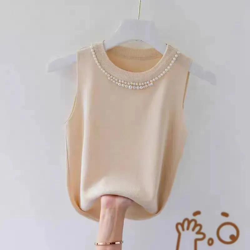 WTEMPO Spring Summer Sleeveless Bottoming Tank Tops Large Size Women's Solid Color Casual Versatile V-Neck Camisole Vests