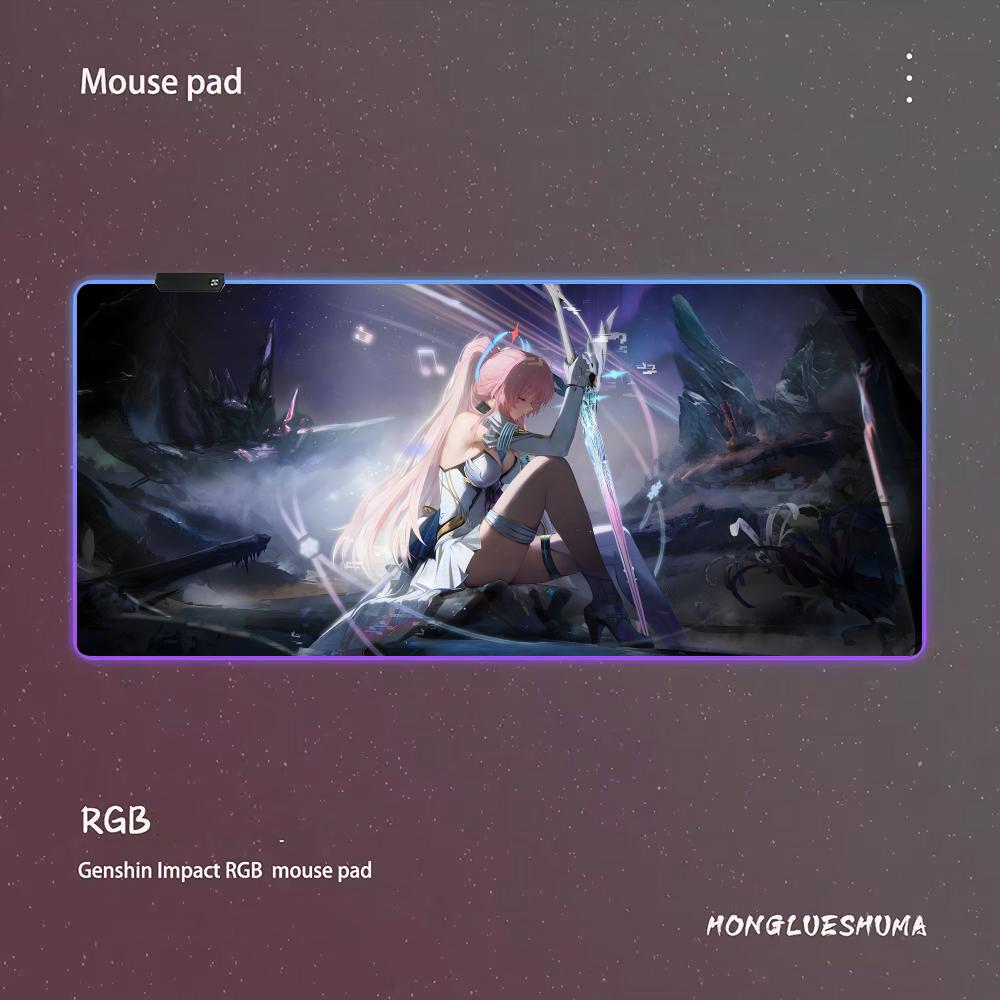 

Wuthering Waves Aemeath Mouse Pad RGB Gaming Mouse Pad Desk Mat HD Gamer Large LED Light XXL MousePads RGB600x300x3mm