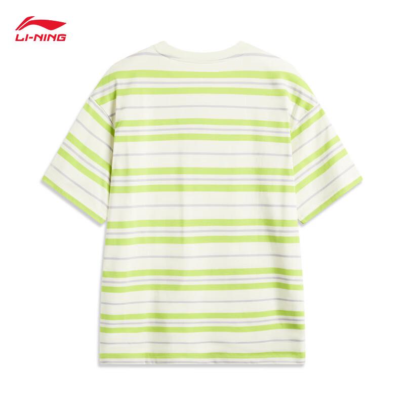 Li-Ning Unisex ATSV515 Striped Patchwork Cotton Loose Fit T-Shirt