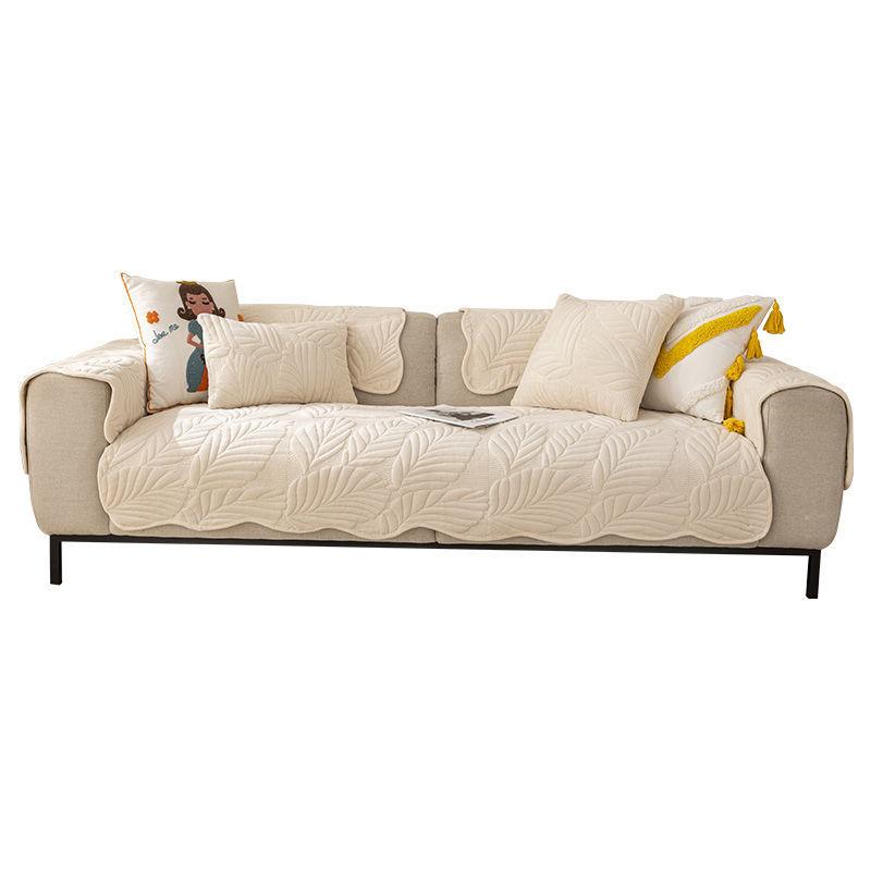Winter Plush Thickened Sofa Cushion  Milk Plush Non-Slip Seat Cushion Solid Color Flannel Simple Sofa Cover