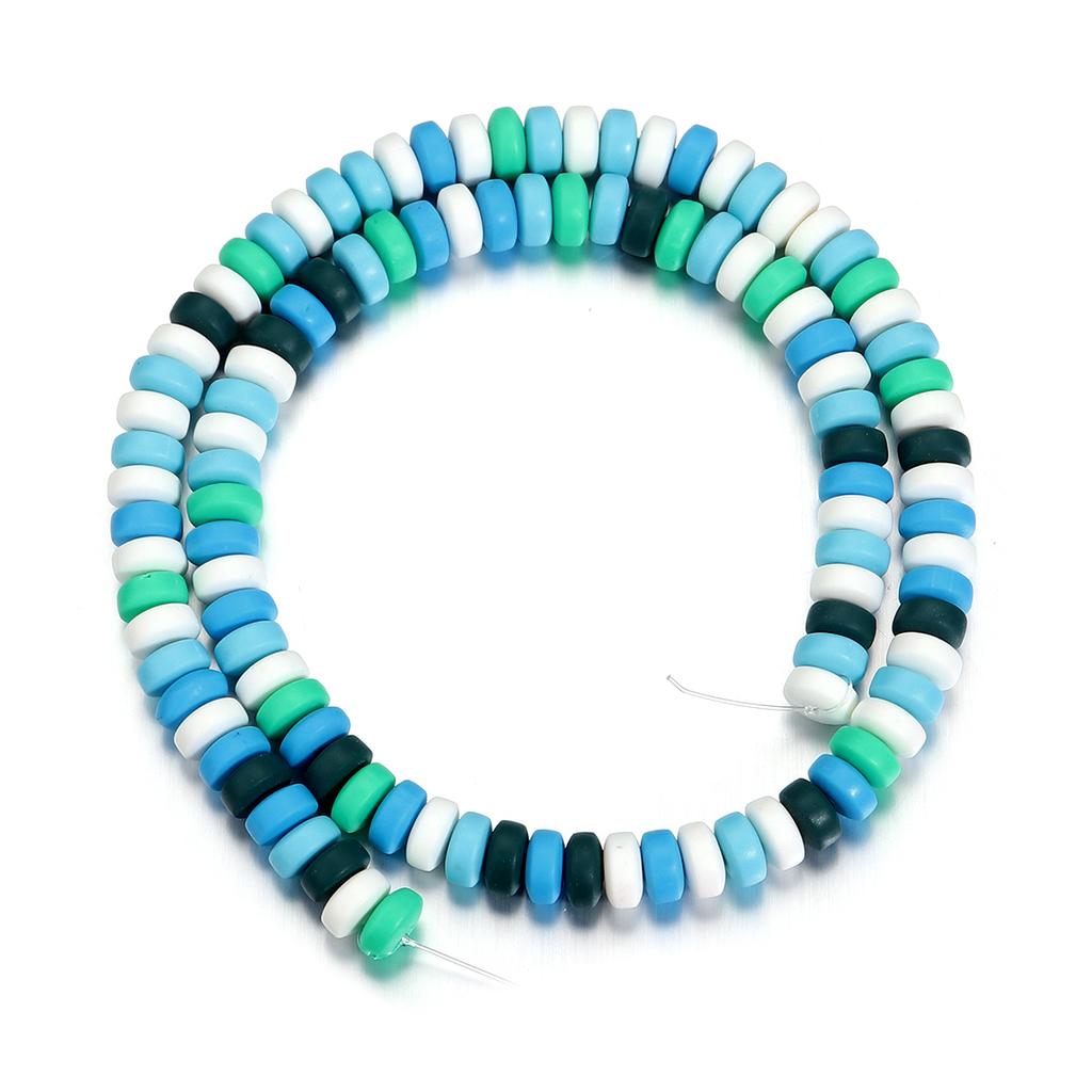 1String Polymer Clay Beads Colorful Loose Spacer Flat Round Beads For DIY Bracelet Necklace Charm Jewelry Accessories Wholesale