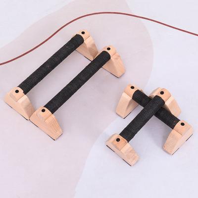 2 Stück Holz Liegestützständer Ergonomischer Anti-Rutsch-Griff Heim-Fitnessstudio Boden-Training Krafttraining Liegestütz-Parallettes Stange Fitness-Griff