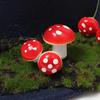 Red Mushroom Simulation Flower, Plastic DIY Cake Decorations Christmas and Halloween Holiday Decorations, Suitable for Wedding