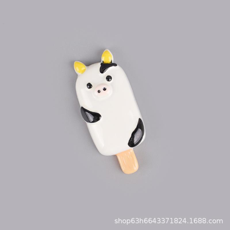 Simulation Resin Accessories Ice Cream Cabinet Cartoon Animal Popsicle Diy Jewelry Accessories Materials Children'S Play House Toys