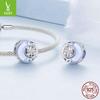 Silver Ziyun Moon Starburst DIY Bracelet Beads - S925 Sterling Silver, High-End, Light Luxury.