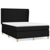 VidaXL Lit à sommier tapissier avec matelas Noir 140x190 cm Tissu - Modèle 3128839