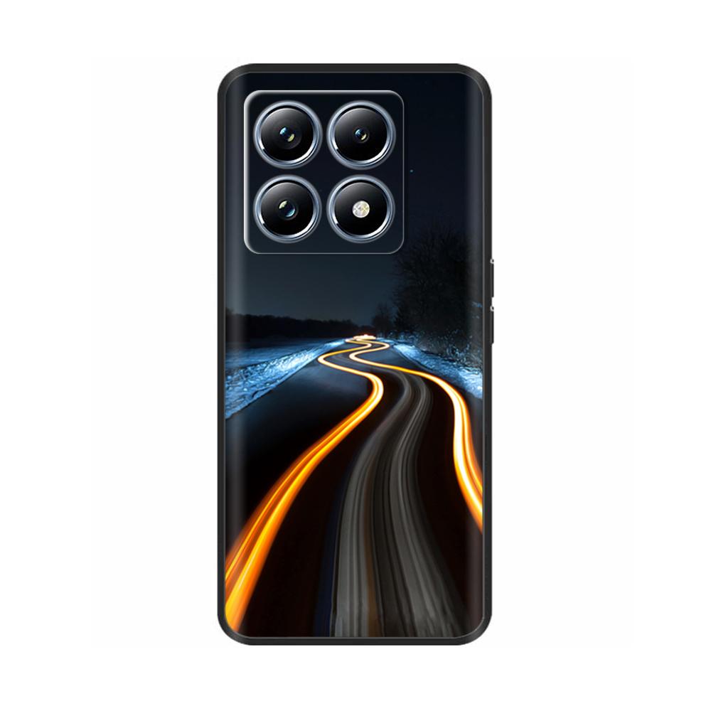 Silicone Phone Case for Xiaomi Mi 14T Pro / 14T 5G Case Luxury Painted Protection Shell Back Cover for Mi14T Soft Black Bumper