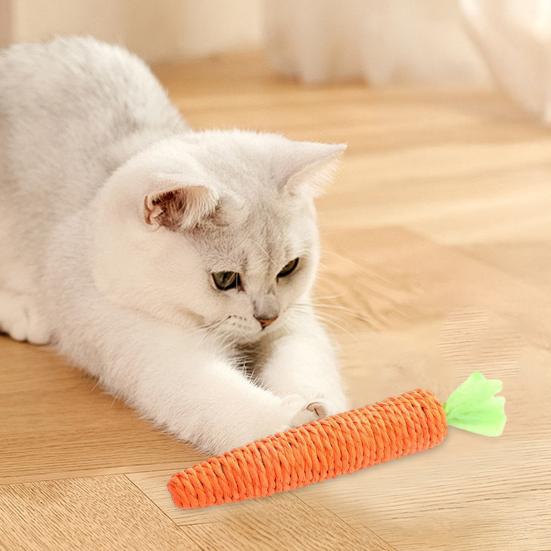 Karotten-Katzen-Beißspielzeug Bissfest Haustier Sisalseil Kauspielzeug Kätzchen Zahngesundheit Zähneputzen Interaktives Langeweile-Spielzeug