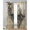 Tattoo Art Teschio Vintage Halloween Tende Trasparenti per Decorazione Soggiorno Tende Finestra Cucina Tende in Tulle Voile