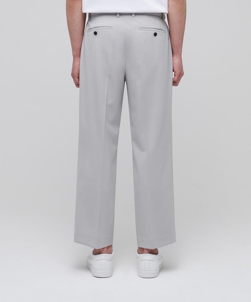 Musinsa Standard Lightweight Wide Hidden Banding Crop Slacks [Light Gray]