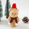 Plyšový medvídek Vánoční dekorace Malý plyšový medvídek s pletenou čepicí a šálou Roztomilá zvířátka Stolní ozdoba pro vánoční párty výslužky