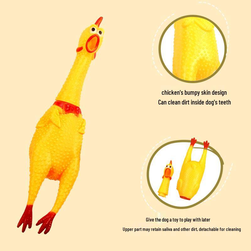 Schreiendes Huhn Hundespielzeug - Einzigartiges Vokalisiertes Huhn 6"
