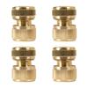 Solid Brass Garden Hose Quick Connectors 2 Female + 2 Male Garden Hose Fitting Water Hose Connectors Disconnect