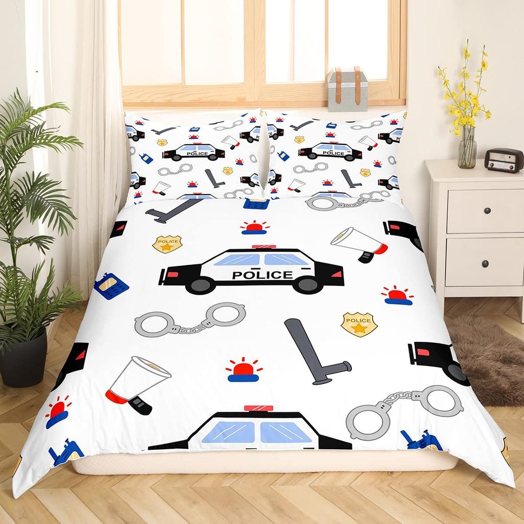 Bettbezug für Möchtegern-Polizisten Kinder Queen King Size Leichtgewicht Daunen Raumdeko 2 Kissenbezüge 1 Bettbezug Keine Steppdecke