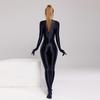 Women's Glossy Long Sleeve Gymnastics Leotard - Body Sculpting Yoga Jumpsuit