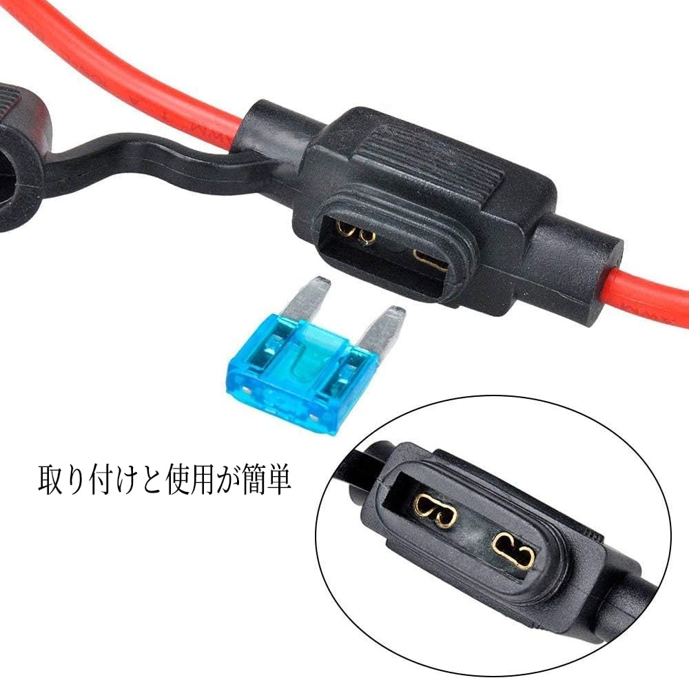 5pcs Inline ATC ATO Flat Fuse Holder 20A Waterproof Dustproof 6 Fuse for Car (1 Each of 3A/5A/7.5A/10A/15A/20A)