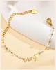Customized Pearl Name Bracelet Waterproof Stainless Steel Personalized Script Nameplate Adjustable Chain