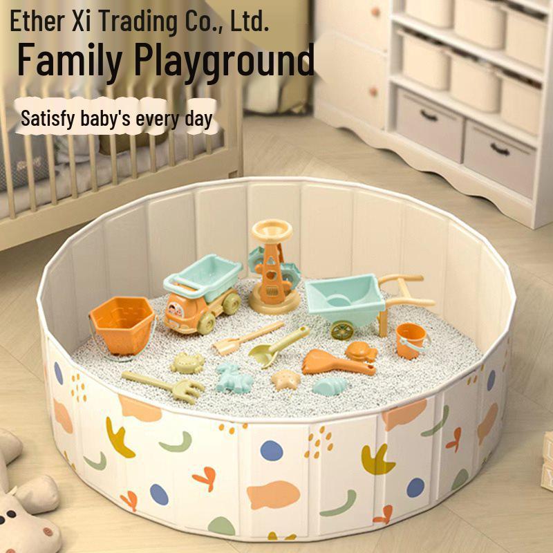 Conjunto Infantil de Arenero y Piscina de Bolas Oceánicas con Valla y Semillas de Casia Juguetes de Arena para Interior