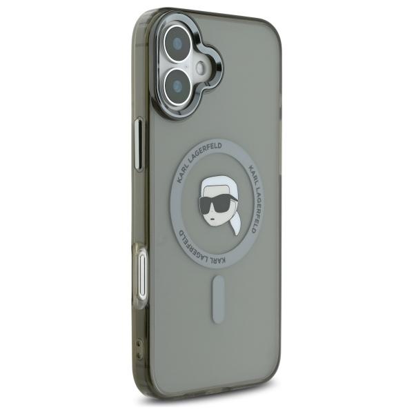 Karl Lagerfeld Klhmp16Mhlskik Iphone16 Plus 6.7 Czarny/Black Hardcase Iml Metal Karl Head Magsafe