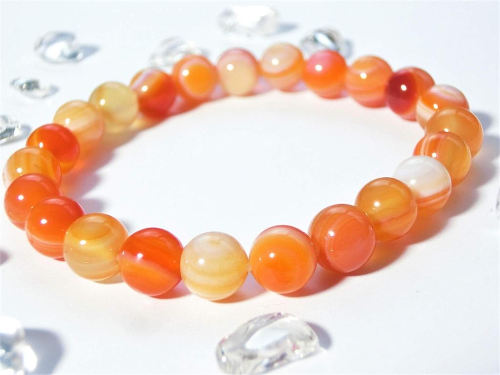 Sardonyx Power Stone Bracelet for Men and Women AAA Size 18cm [Natural Stone, Grade, Pebbles, Purification] (Men's M, Approx. (General Men's Size))