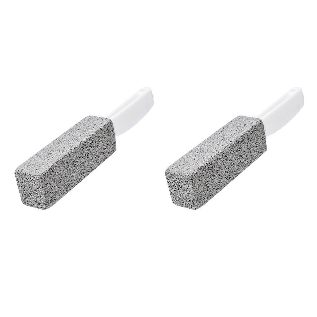 2pcs Pumice Stone Toilet Bowl Cleaner Efficient Toilet Bowl Cleaner Brush with Curved PP Handlee for Tiles BBQ Grills