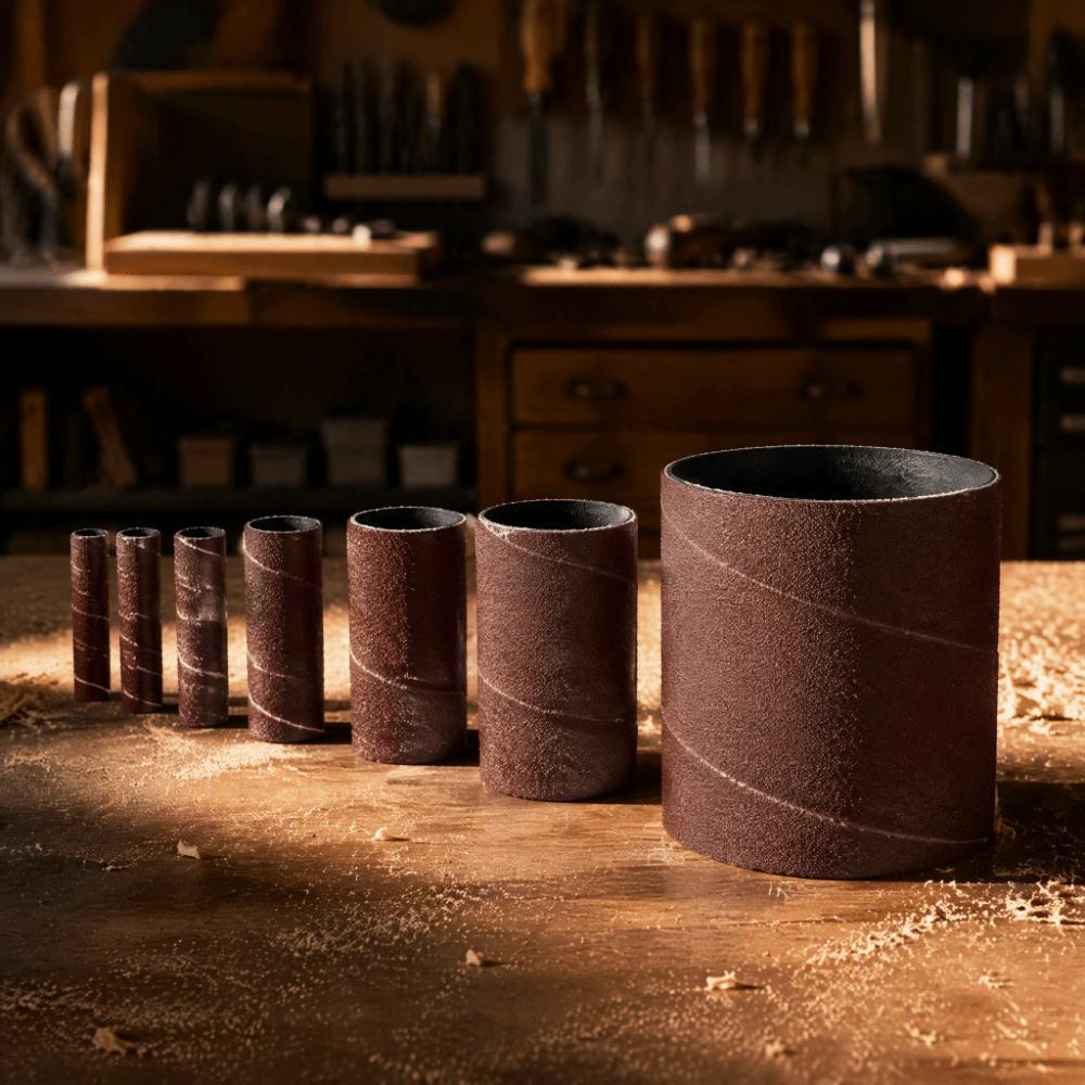 6pcs Aluminum Oxide Sandpaper Roll 120 Grit Sanding Belts Long Tube Sandpaper Ring  Woodworking