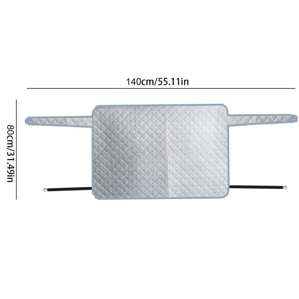 

Car Rear Windshield Cover 2-Layer Aluminum Foil Luminous Car Winter Windshield Cover With Hook And Invisible Magnet Aluminum серебряный