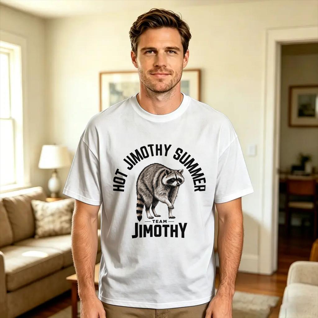 Team Jimothy Raccoon Supporter Funny Animal Design Tshirt Unisexs Classic Tshirts Summer Oneck Trendy Cool Tee Shirt
