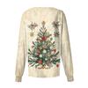 Dame fritidsjakke med langermet enkelt-breasted juletrykt beskyttelsesklær cardigan topp
