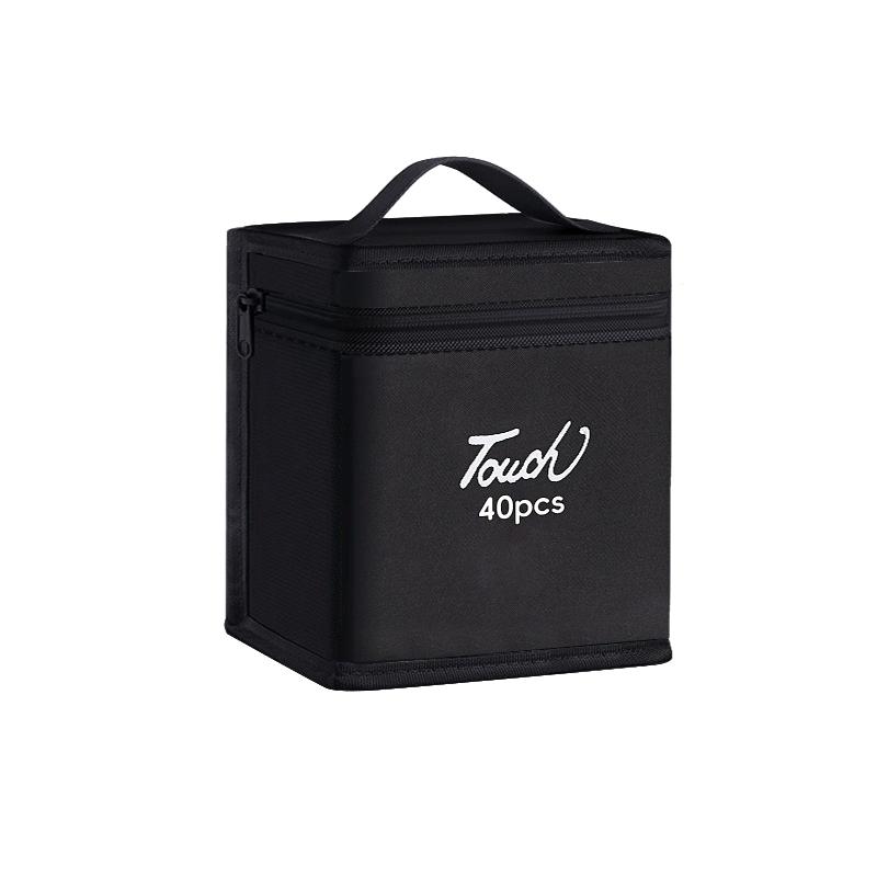 12-168Pcs Markers Pen Black Storage Bag Massive Large Capacity Zipper Folding Art Markers Zipper Canvas Pencil Bag