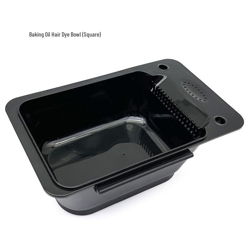 Eco-Friendly Black Hair Dyeing Bowl - Square Salon-Quality Mixing Tool for Color Paste