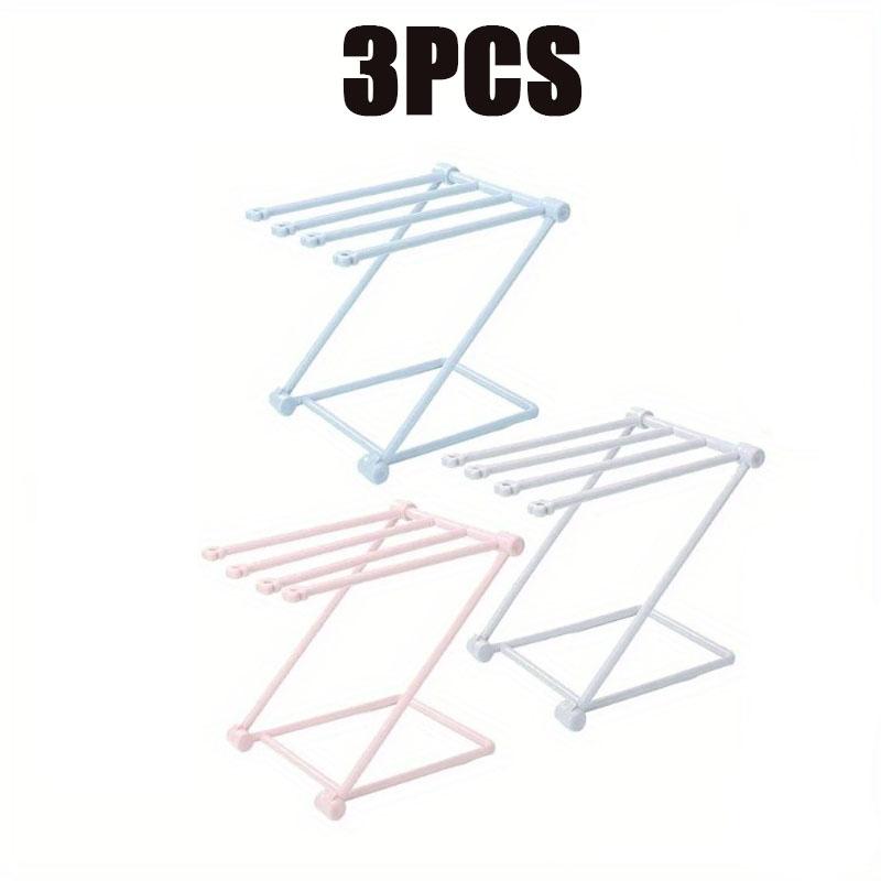 Desktop Foldable Towel Storage Rack Kitchen Vertical Dishcloth Hanging Shelf Multifunctional Countertops Water Cup Holder