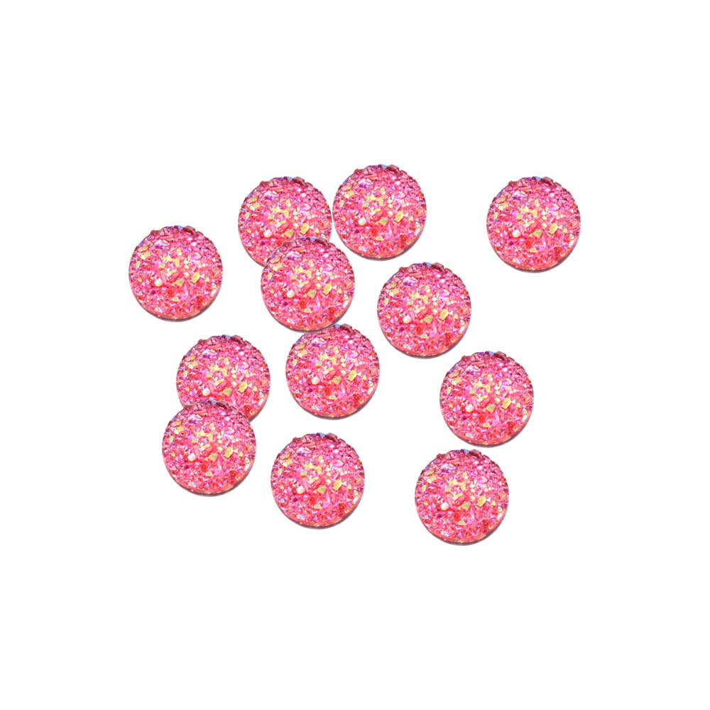 12MM Resin Flat Round AB Finish Cabochons Druzy Charms Flatback Colored Druzy Resin Cabochon Jewelry Making Supplier