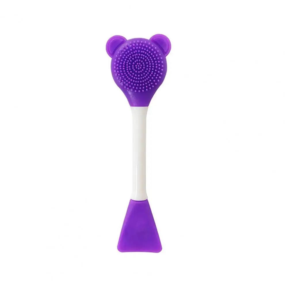 Bear Silicone Double Head Face Mask Brush Facial Exfoliate Blackhead Removal Cleanser Brush Mud Film Facial Brush Skin Care Tool