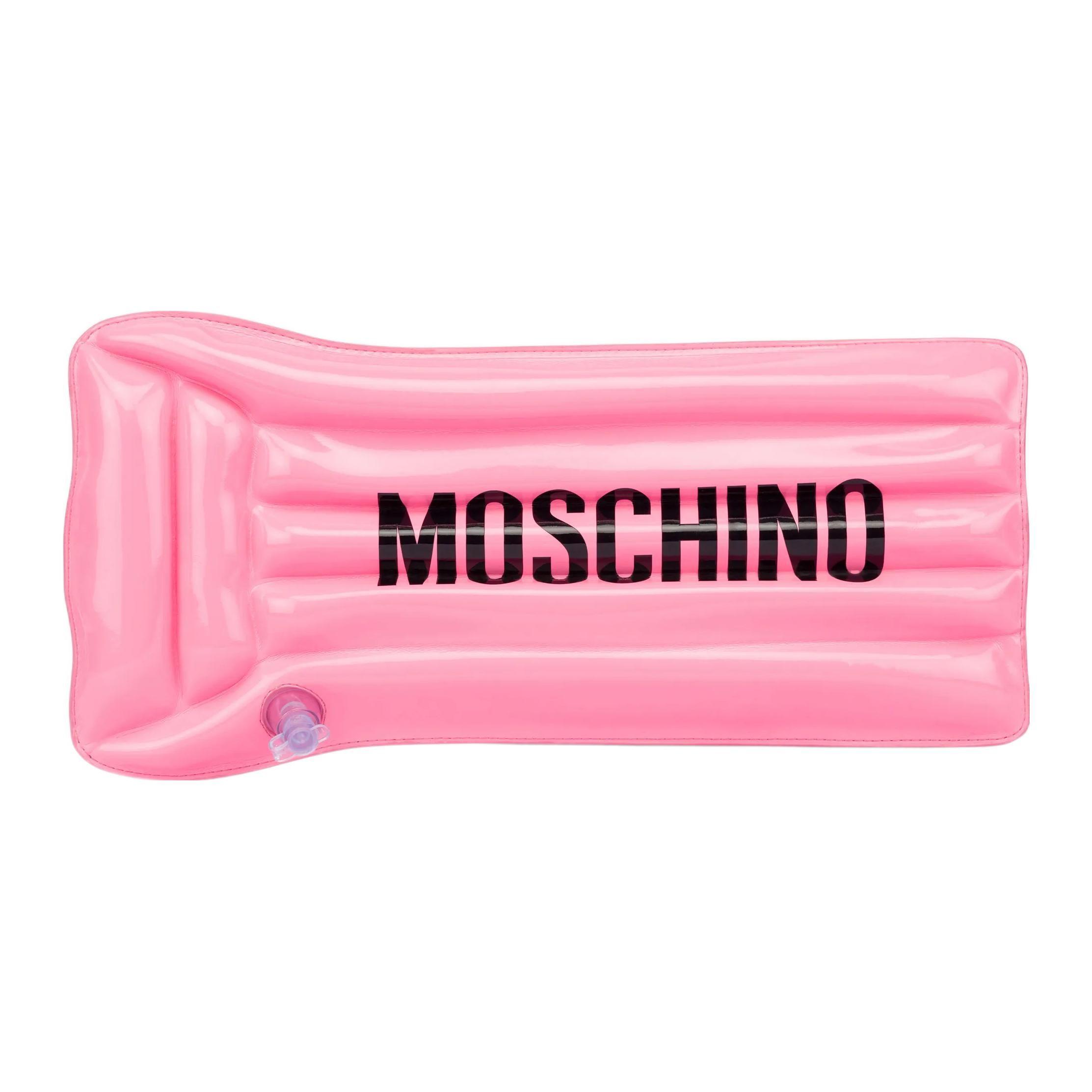 Moschino Inflatable Mattress Shaped Patent Effect Logo Print PU Clutch Women clutch Pink A73108206-2206 Basic Set (Bag+Dust Bag)