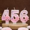 Handmade Pink Snowflake Digital Birthday Candle New Creative Cake Birthday Party Candle