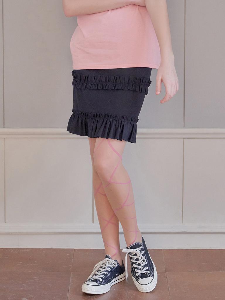Margarine Fingers Ruffle Trimming Skirt