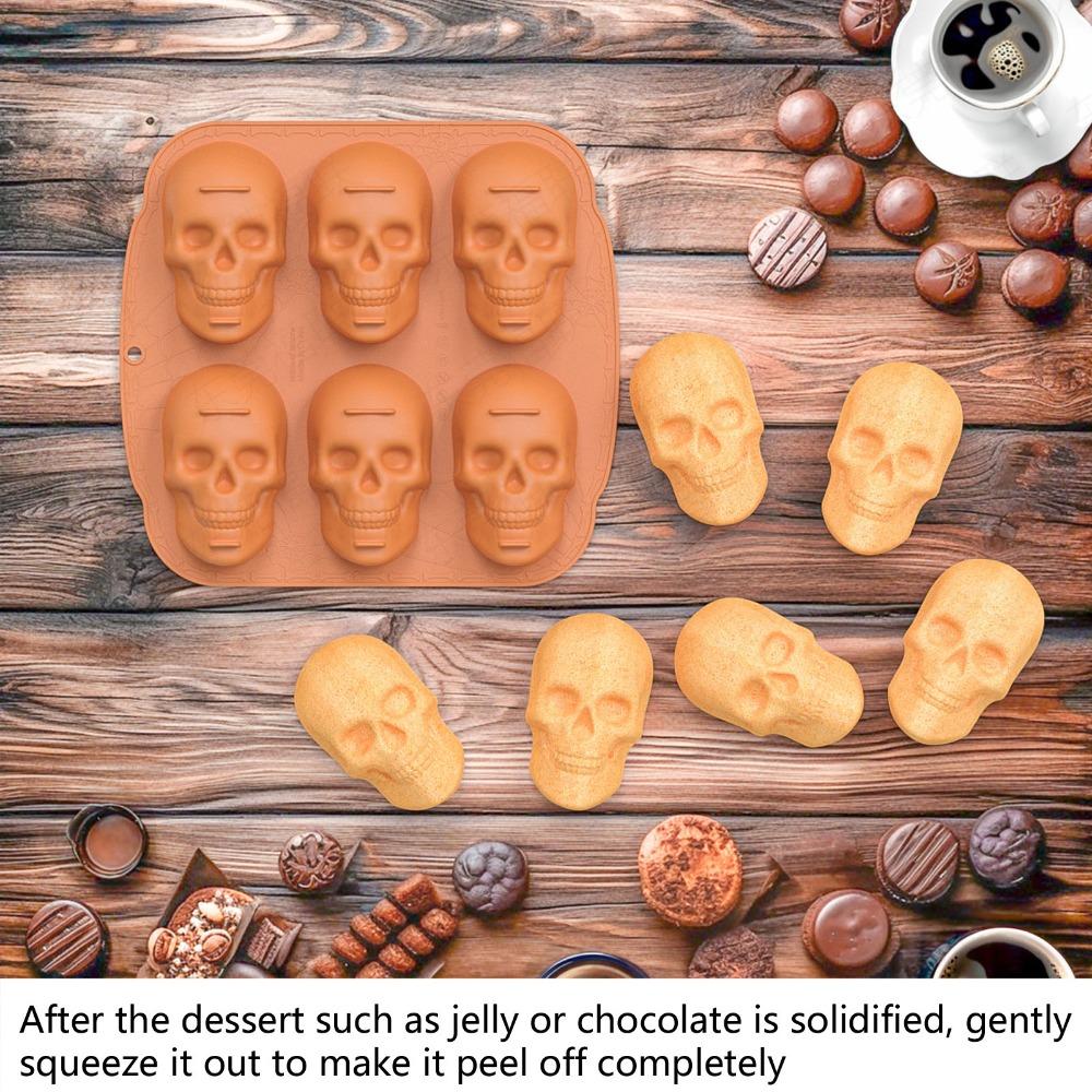 Soft Silicone Skull Head Baking Mold Food Grade Silicone Skull Baking Mold Halloween