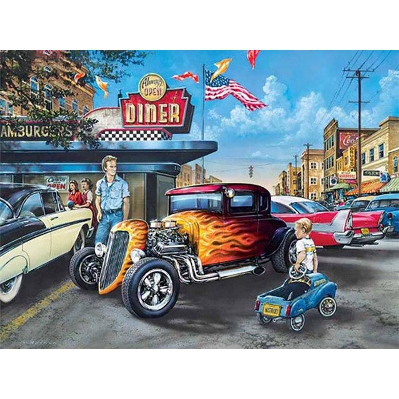 New 5D DIY Diamond Painting Sea View Diamond Embroidery Car Cross Stitch Full Round Drill Crafts Home Decor Manual Gift