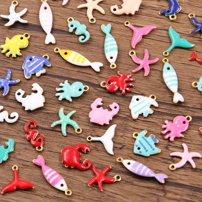 20 Stück 18x5mm Emaille Gestreifte Fisch Anhänger Edelstahl DIY Schmuckherstellung Zubehör für Ohrringe Halsketten Schlüsselanhänger