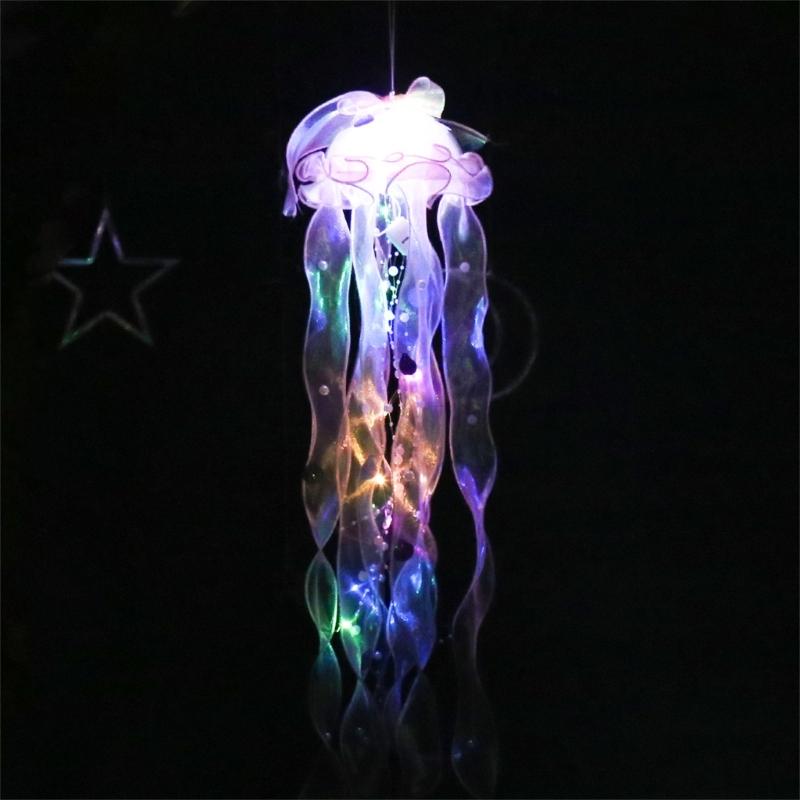 Handhold Light Up Jellyfish Lamp Toy Glowing Chandeliers Ambient Light for Restaurant Girls Kids Holiday Room Ornament