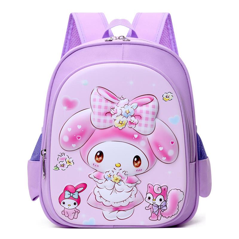 Adorable Cartoon Stylish Preschool Backpack For Kids In Purple And Pink Colors