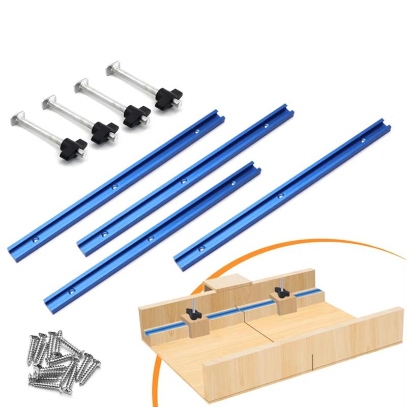 Woodworking 19 T-Track Kit and Accessories Aluminum T-Tracks Slot Miter Track for Router Table Workbench-A33R