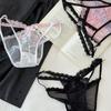 Seamless French Style Briefs Transparent Women Underwear Thin Strap Lace Flower Panties  Girl