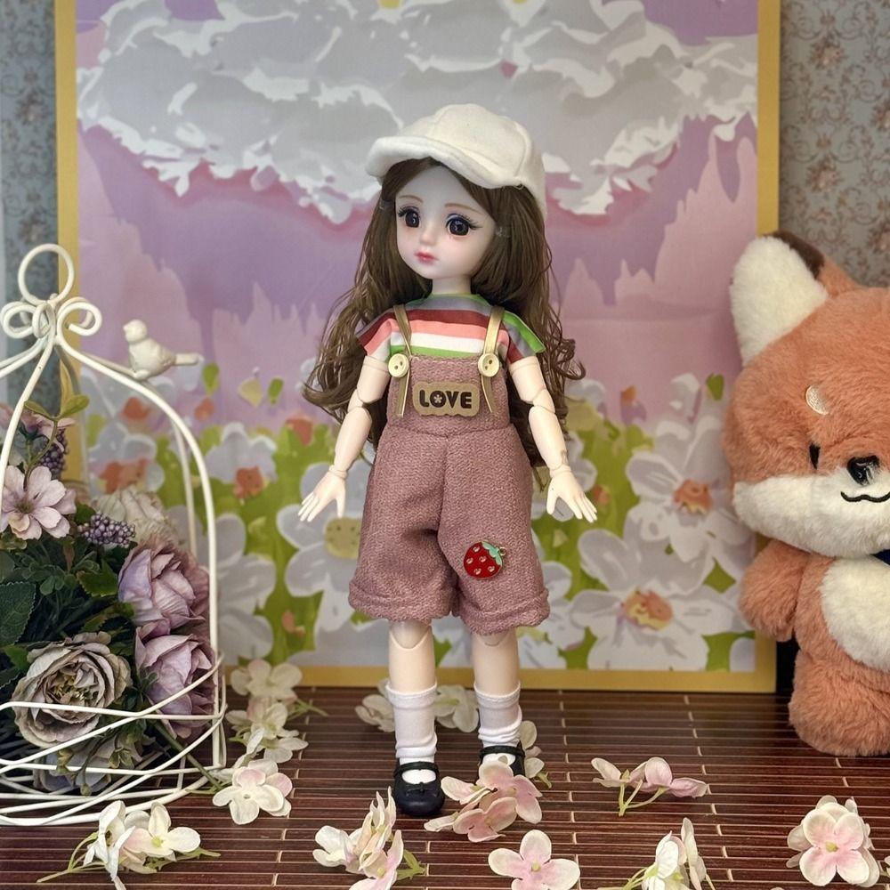 Long Hair 30cm Bjd Doll with Clothes 1/6 SD Princess Makeup Ball Joint Doll  Children