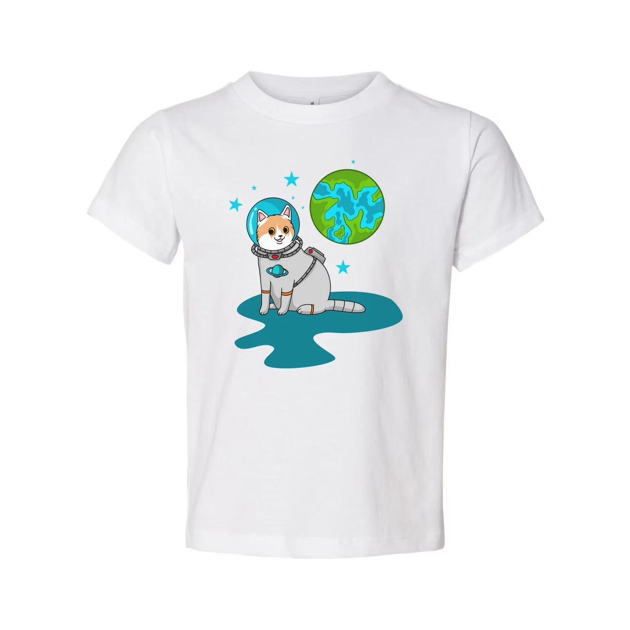 

Space Animals Astronaut Cat On Earth Graphic Tee For Unisex Adults And Kids Cosm S